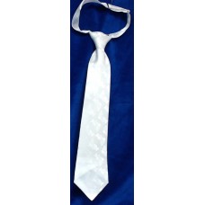 First Communion Tie-- White Brocade